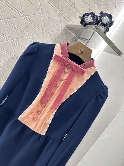 V*♥2025 new product Bow belt dress