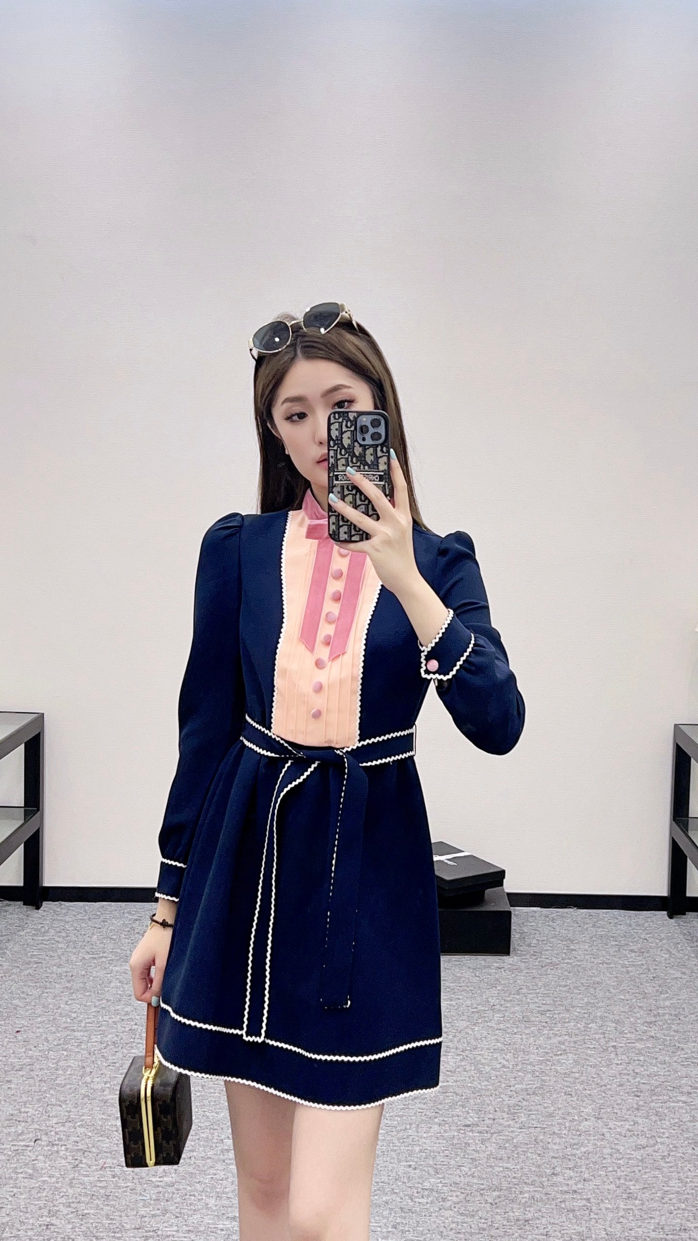 V*♥2025 new product Bow belt dress