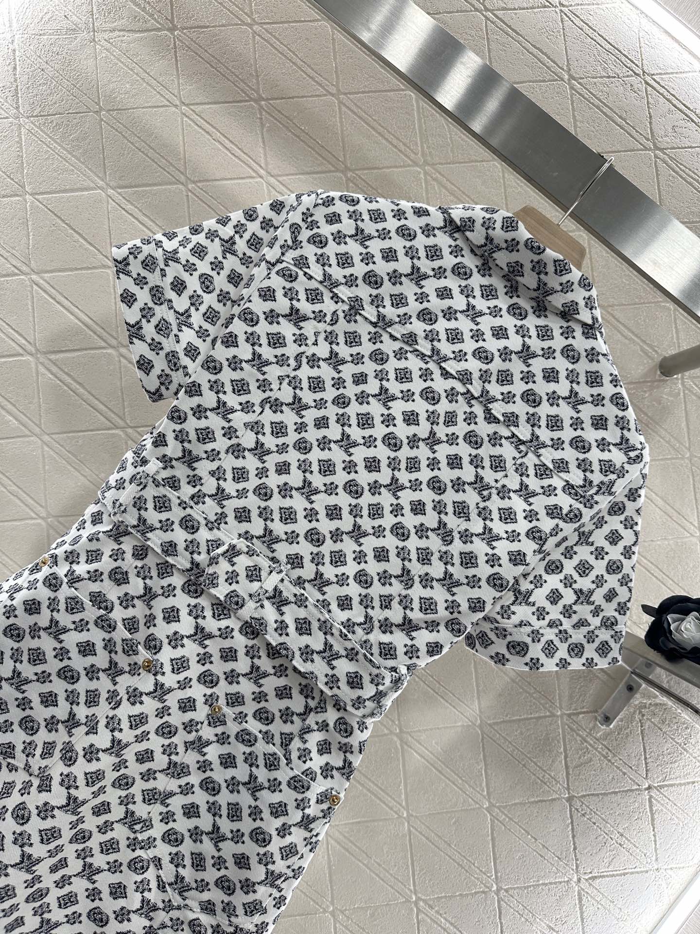 L*♥2025 new product Printed belt denim dress