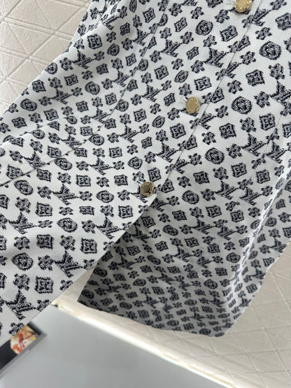 L*♥2025 new product Printed belt denim dress