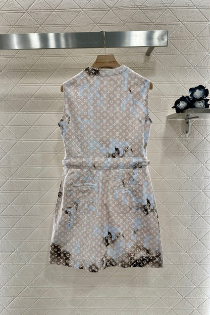 L*♥2025 new product Printed gradient vest dress
