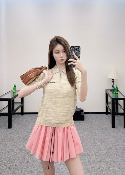 ♥*Mi*mi*♥2025 new products Knitted short sleeves