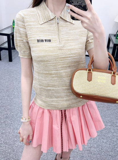 ♥*Mi*mi*♥2025 new products Knitted short sleeves