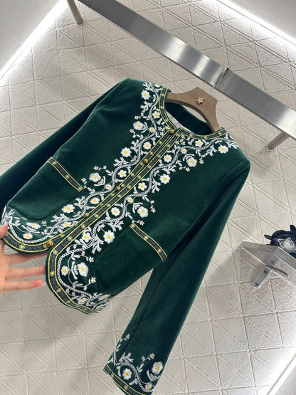 C*♥2025 new product Velvet embroidered jacket
