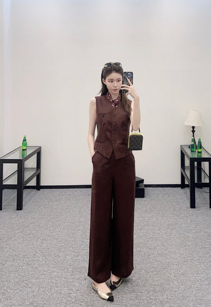 D*♥2025 new product Scarf vest trousers suit