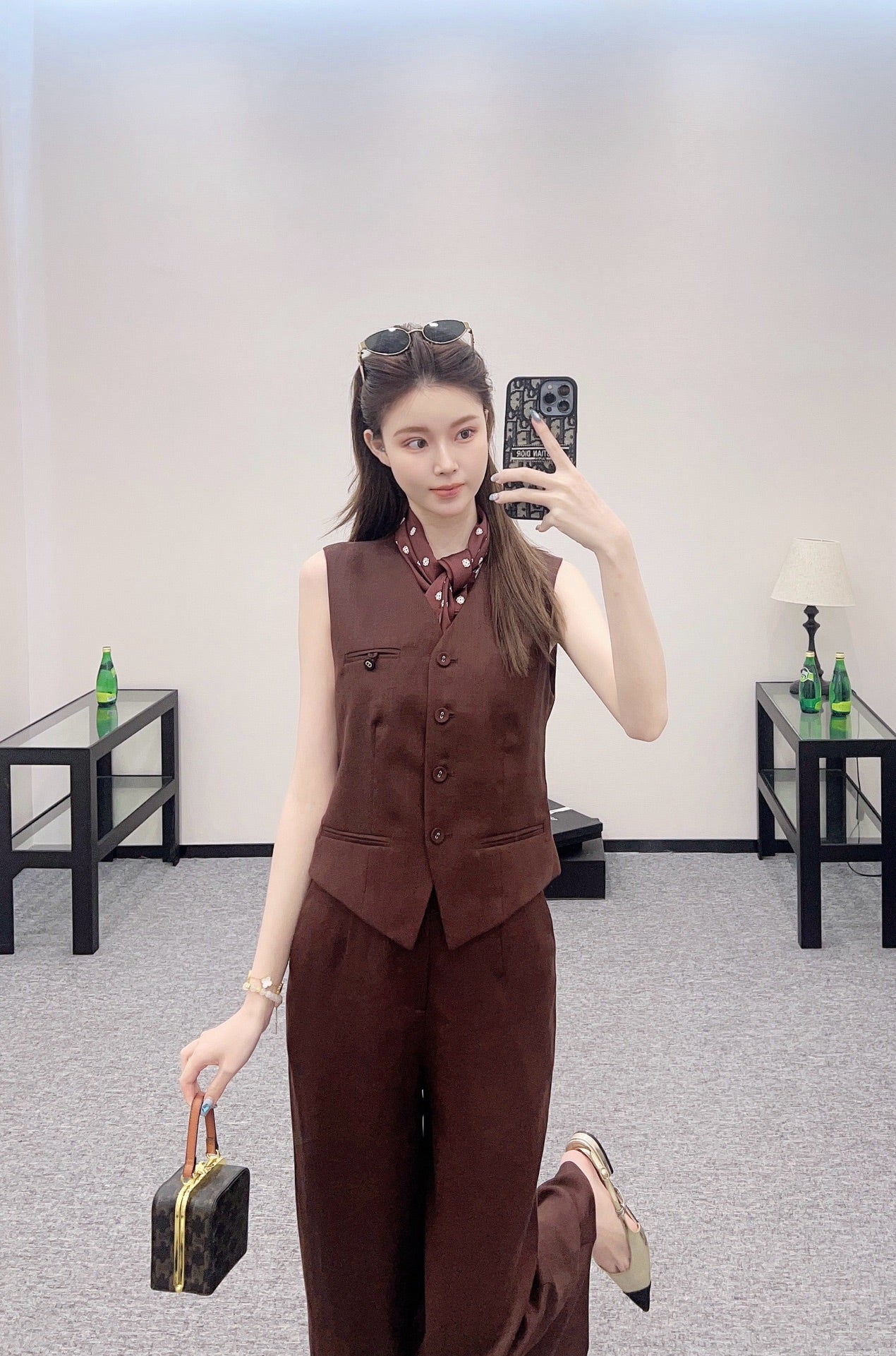 D*♥2025 new product Scarf vest trousers suit