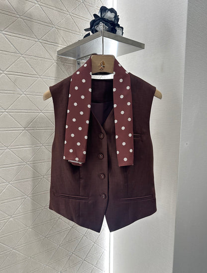 D*♥2025 new product Scarf vest trousers suit