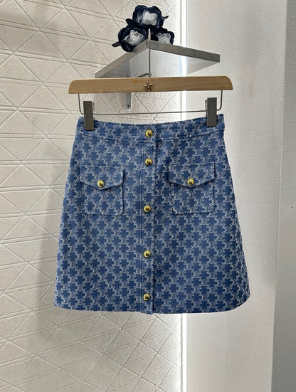C*♥2025 new product Embroidered jacket and skirt set