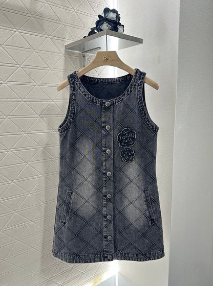 C*♥2025 new product Denim vest skirt