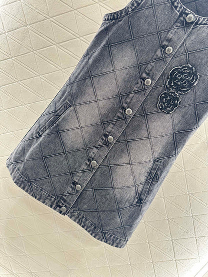 C*♥2025 new product Denim vest skirt