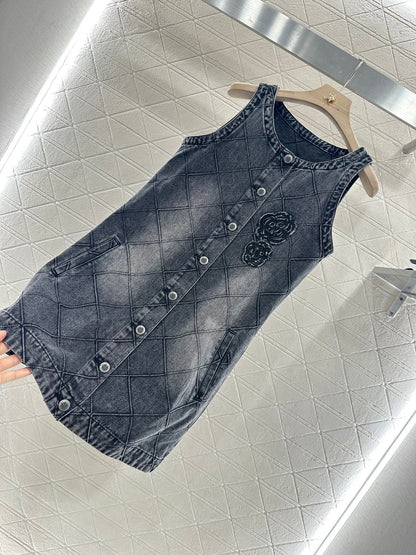 C*♥2025 new product Denim vest skirt