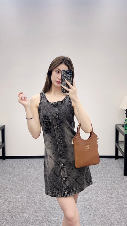 C*♥2025 new product Denim vest skirt