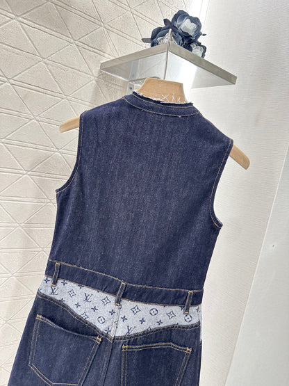 Louis *♥2025 new product Jacquard leather vest skirt