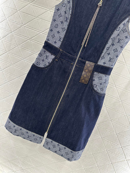 Louis *♥2025 new product Jacquard leather vest skirt