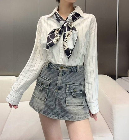 C* New Arrival Silk Scarf Top