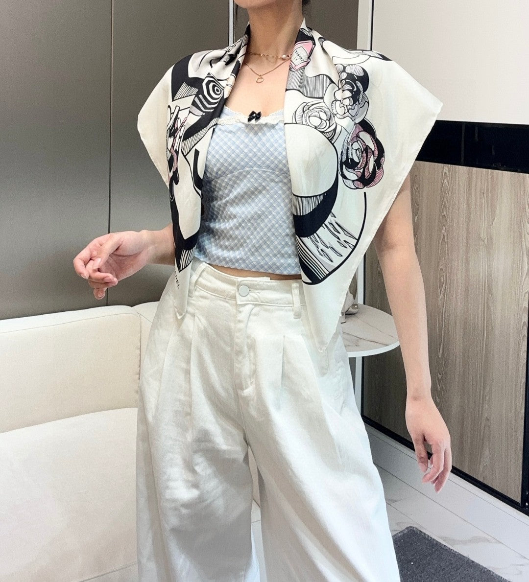 C* New Arrival Silk Scarf Top
