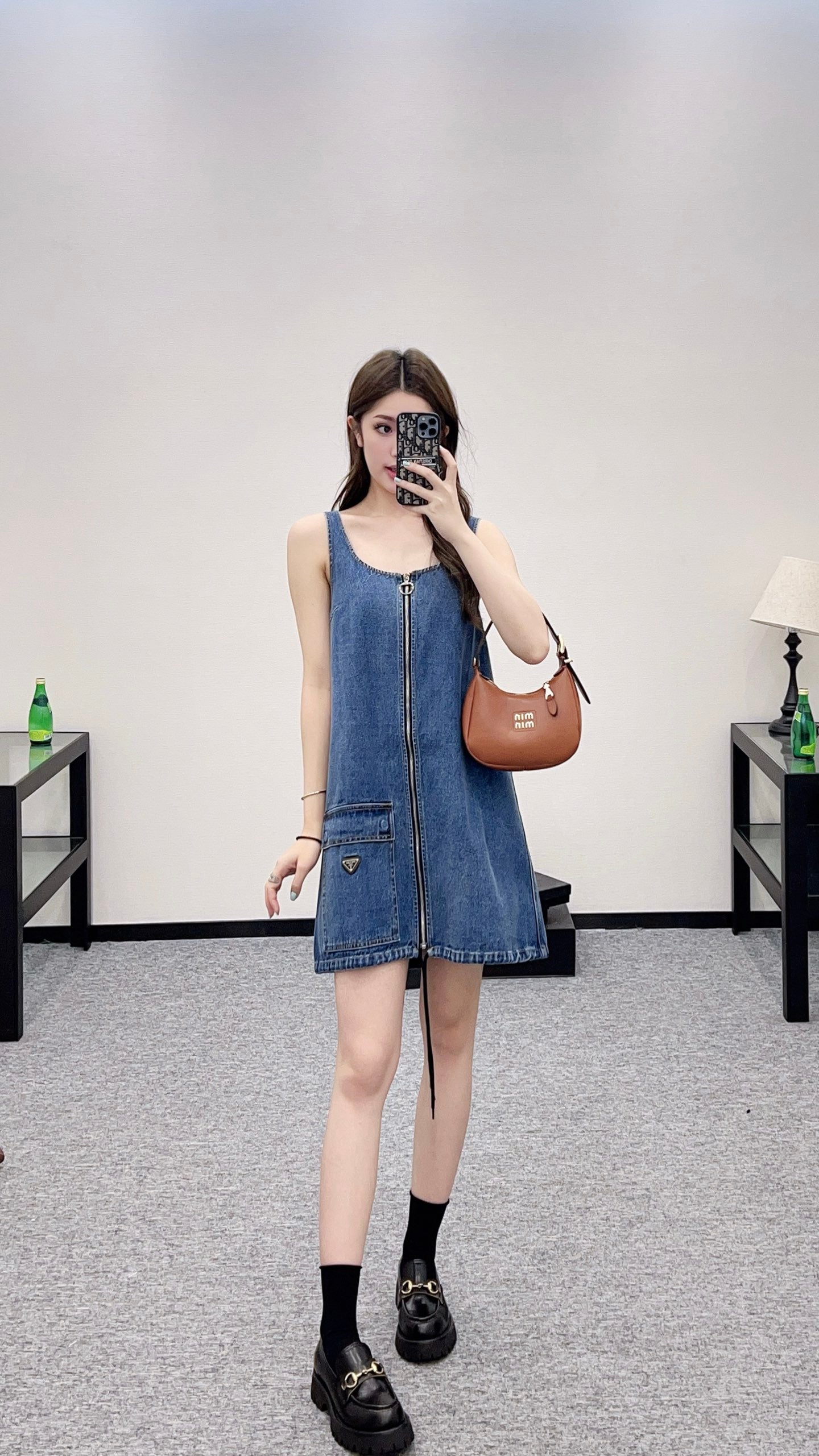 P*♥2025 new product Denim vest skirt