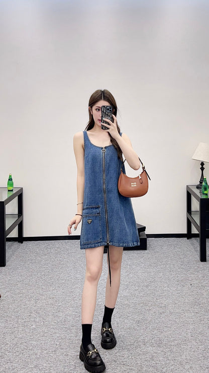 P*♥2025 new product Denim vest skirt