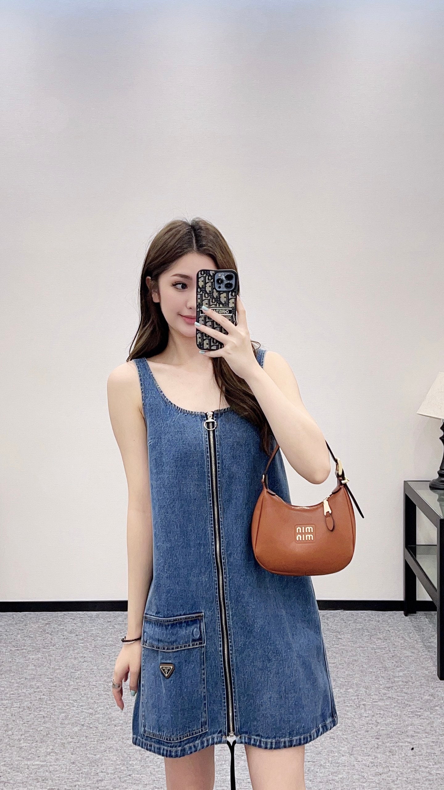 P*♥2025 new product Denim vest skirt
