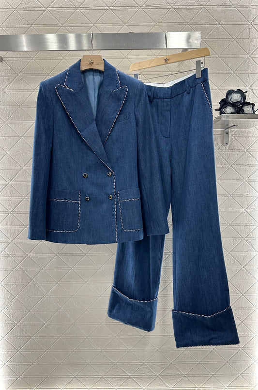 V*♥2025 new products Denim suit and trousers set