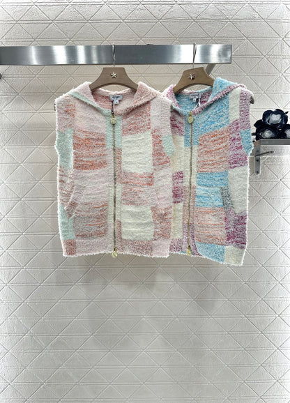 C*♥2025 new product Hooded knitted vest