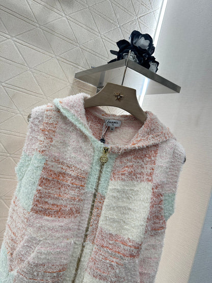 C*♥2025 new product Hooded knitted vest