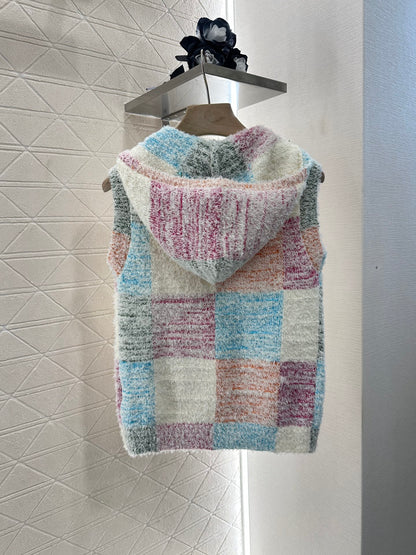 C*♥2025 new product Hooded knitted vest