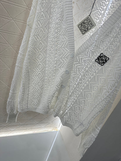 L*♥2025 new product Hollow cardigan and skirt set