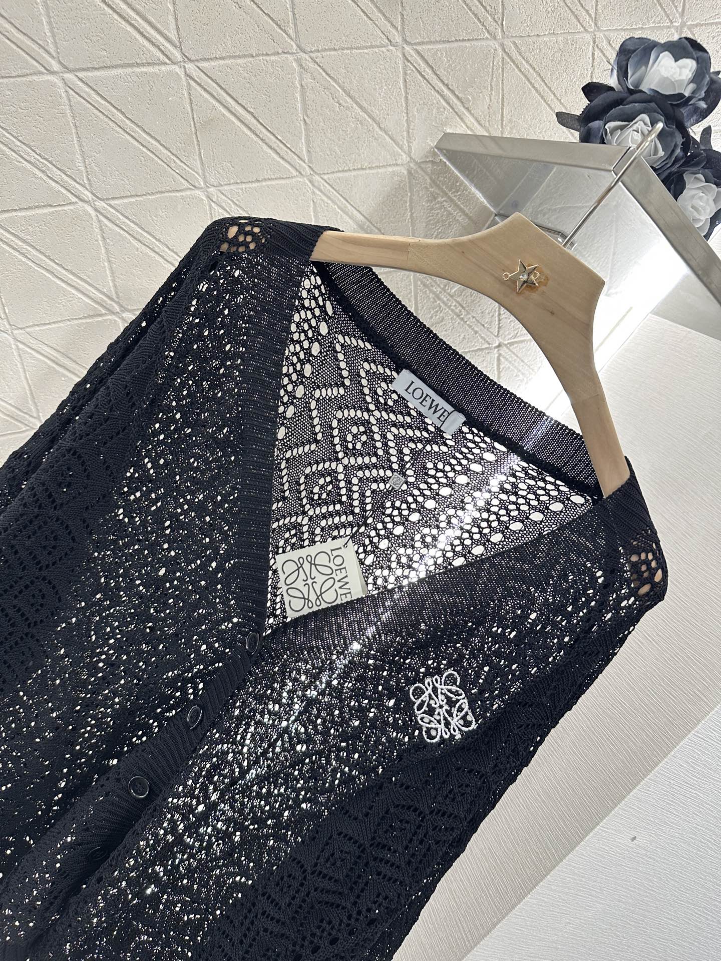 L*♥2025 new product Hollow cardigan and skirt set