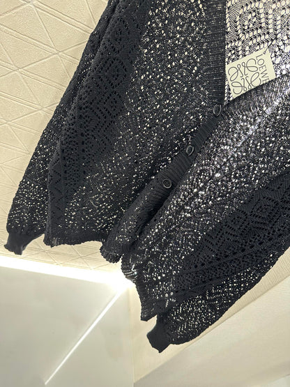 L*♥2025 new product Hollow cardigan and skirt set