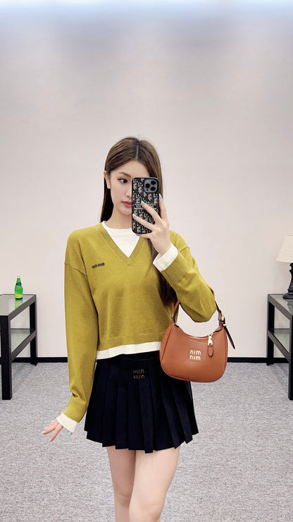 Mi*mi*♥2025 new product Knitted long-sleeved sweater
