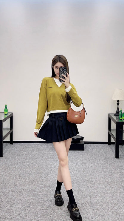 Mi*mi*♥2025 new product Knitted long-sleeved sweater