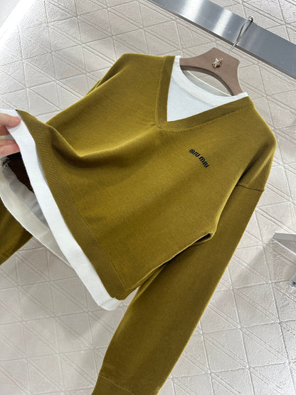Mi*mi*♥2025 new product Knitted long-sleeved sweater