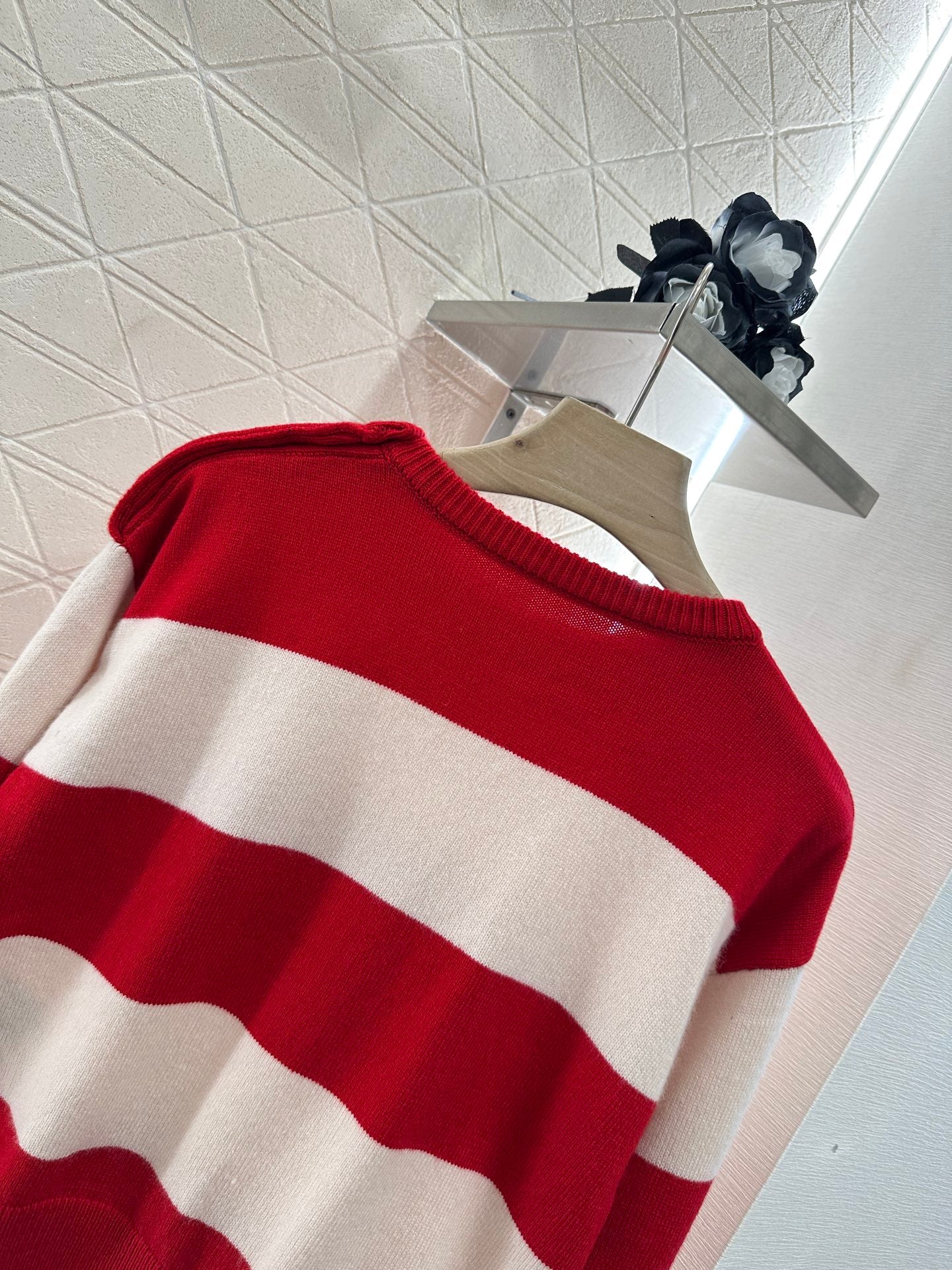 Mi*mi*♥ new product Striped crew neck sweater