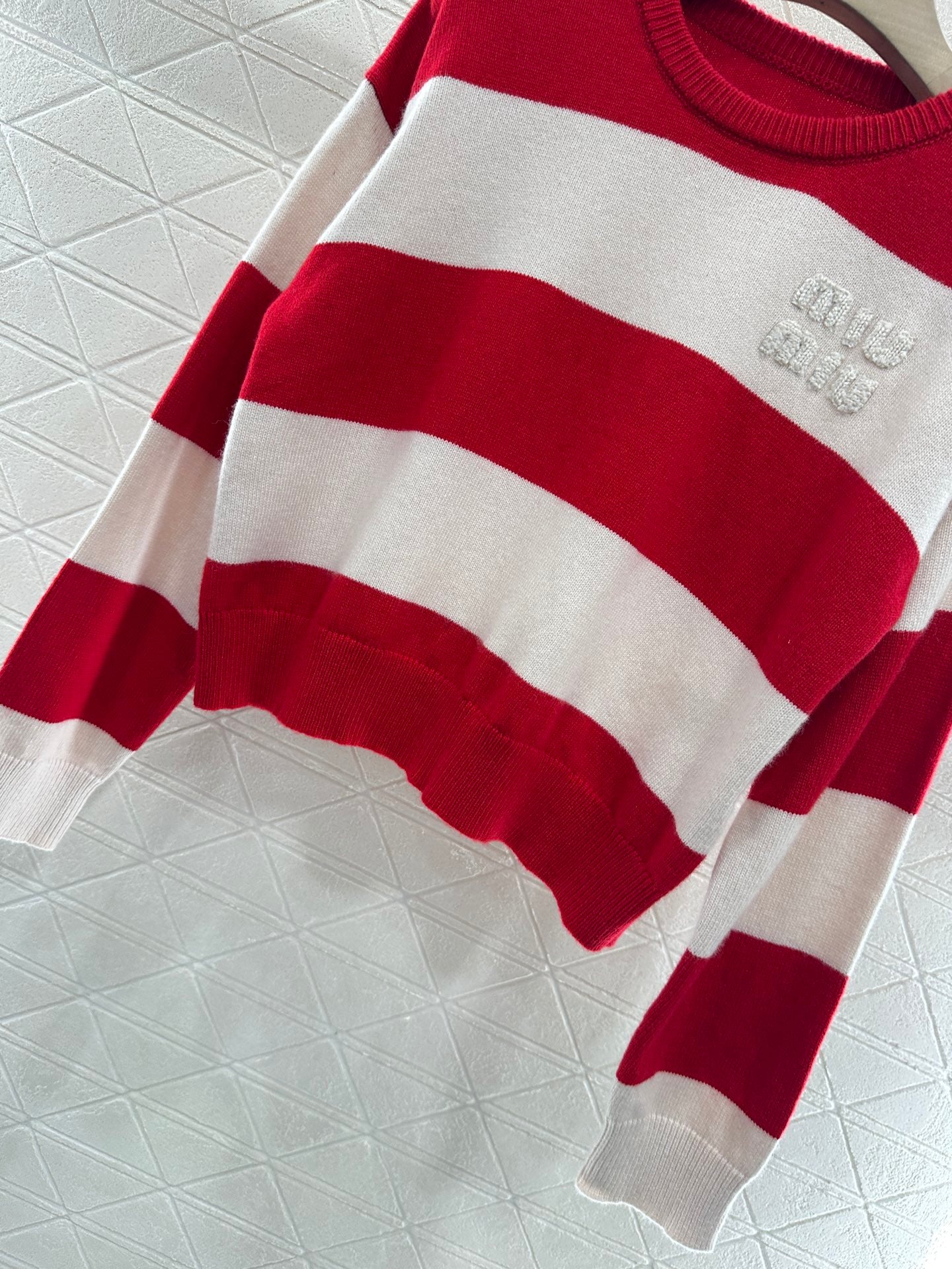 Mi*mi*♥ new product Striped crew neck sweater