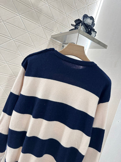 Mi*mi*♥ new product Striped crew neck sweater