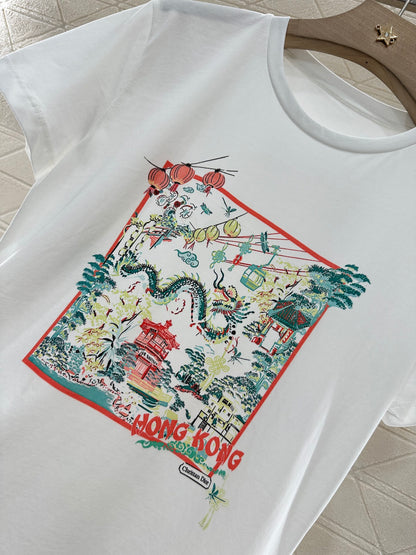 D*♥2025 new product Round neck printed T-shirt