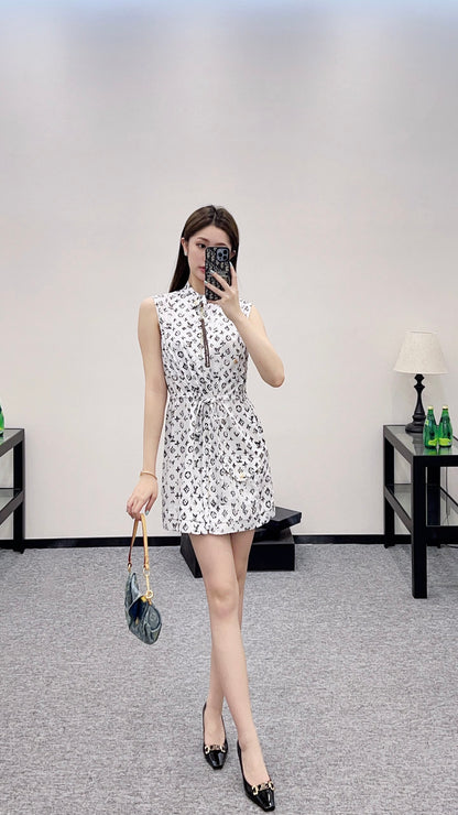 Louis *♥New Arrival Zippered Printed Vest Dress