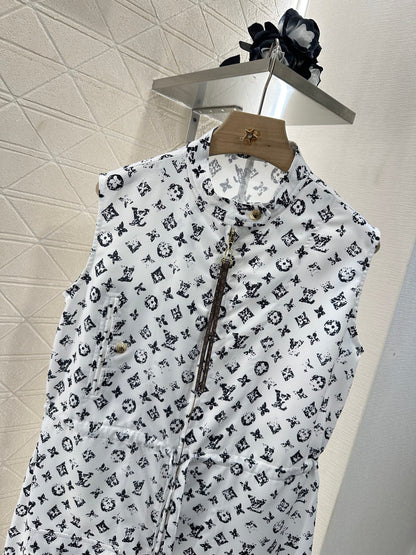 Louis *♥New Arrival Zippered Printed Vest Dress