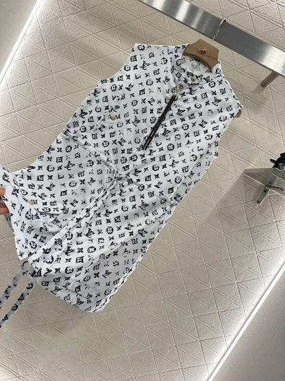 Louis *♥New Arrival Zippered Printed Vest Dress