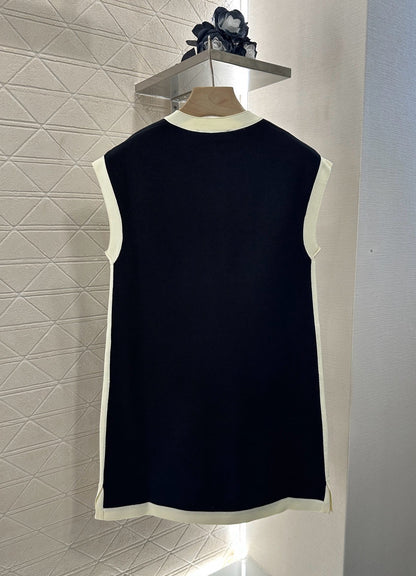 D*♥2025 new product Black and white vest dress