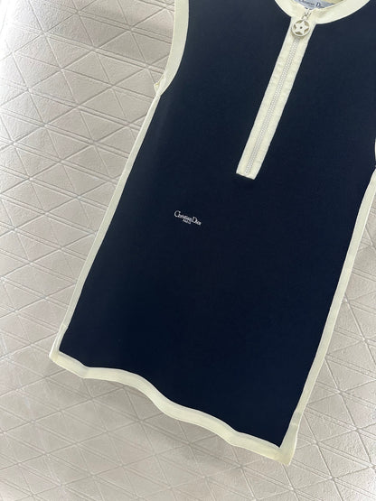 D*♥2025 new product Black and white vest dress