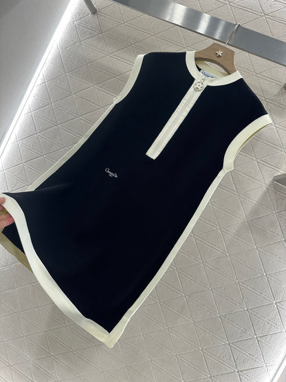 D*♥2025 new product Black and white vest dress