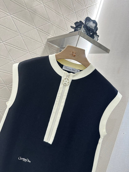 D*♥2025 new product Black and white vest dress