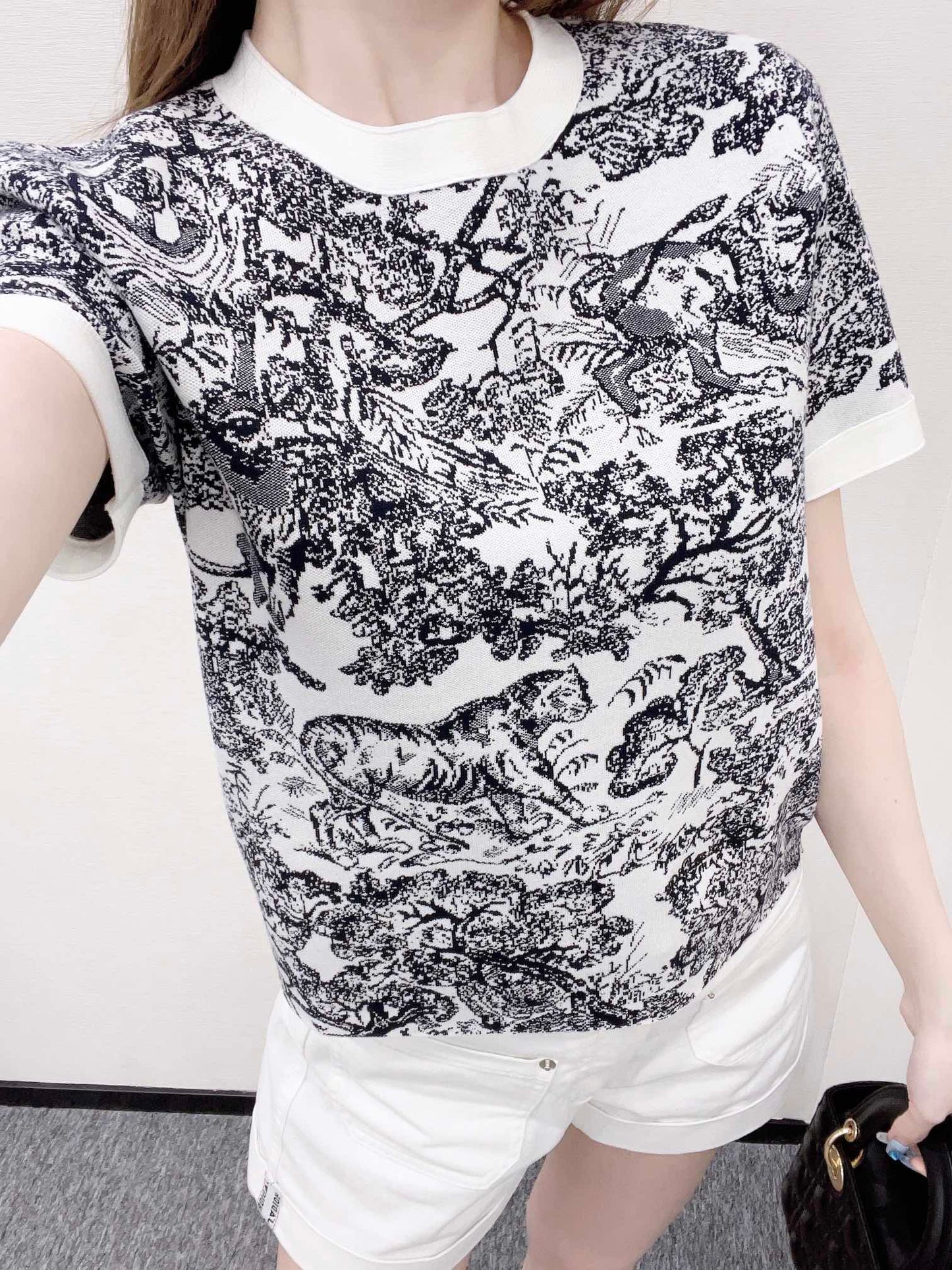 D*♥2025 new product Jacquard knitted short sleeves