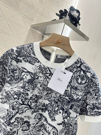 D*♥2025 new product Jacquard knitted short sleeves