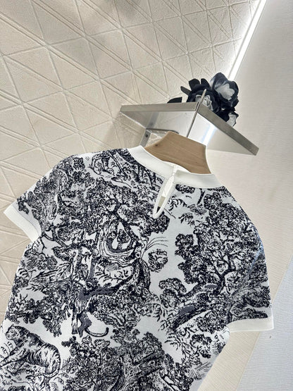 D*♥2025 new product Jacquard knitted short sleeves