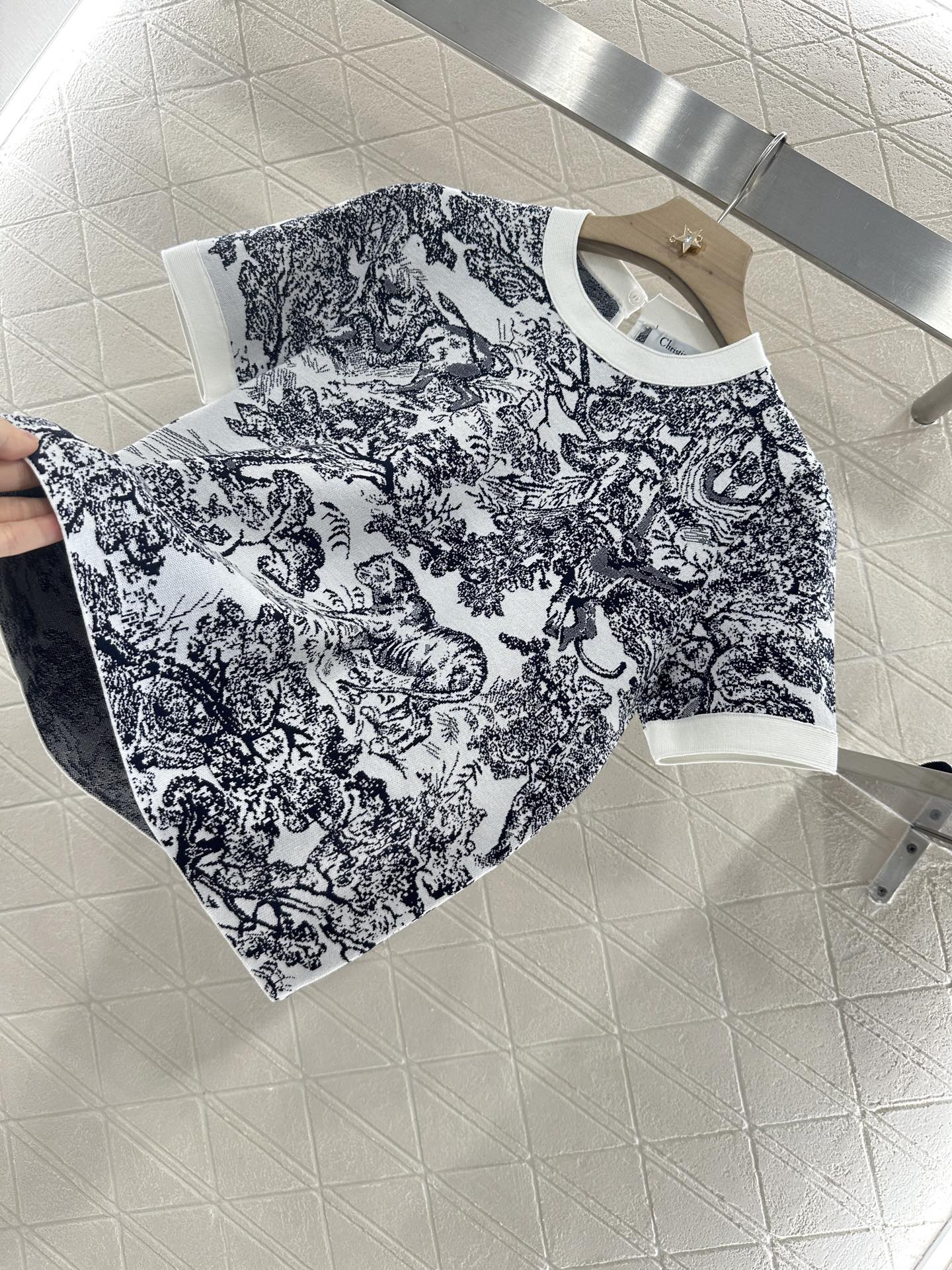 D*♥2025 new product Jacquard knitted short sleeves