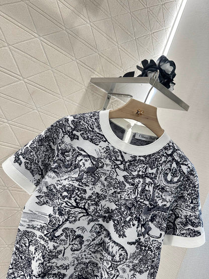 D*♥2025 new product Jacquard knitted short sleeves