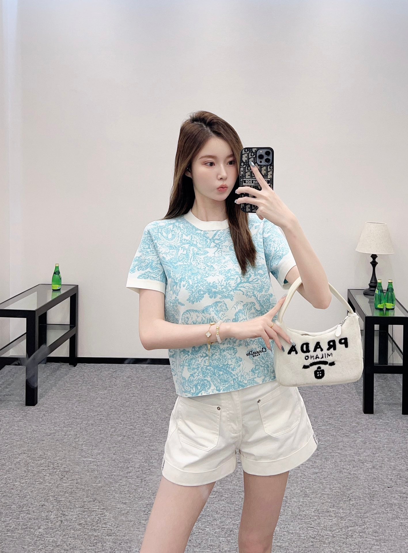 D*♥2025 new product Jacquard knitted short sleeves